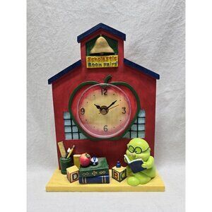 VTG Scholastic Book Fair Clock School Library Teacher Hand Painted Collectible